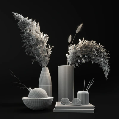 Decorative set with dry plants 01 — Ver 3