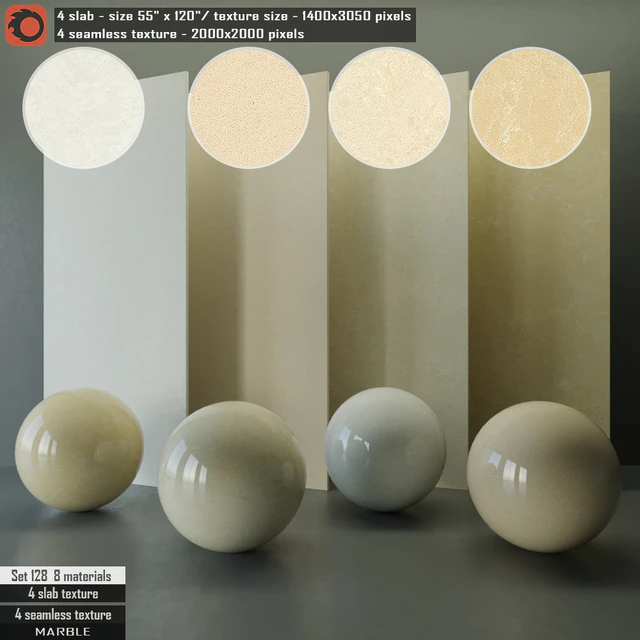 Marble Slab & Seamless texture Set 128 — Скачать