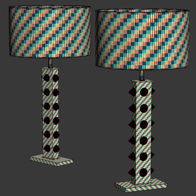 Pair of table Lamp by LA Studio / Настольный круглый светильник — Скачать