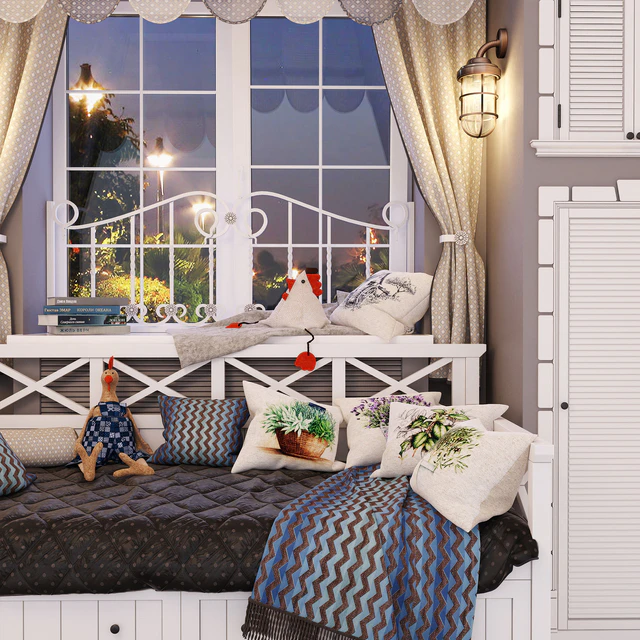 Composition under the window. Bed sofa Ocean. — Descargar