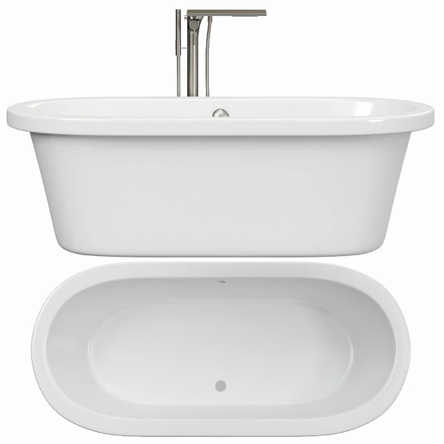 Tellkamp Elegance freestanding oval bath white gloss — Скачать