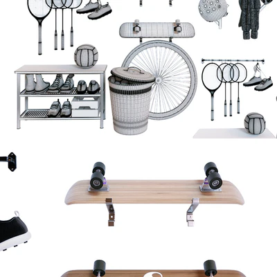 Storage of sports equipment in the hallway — Ver 3