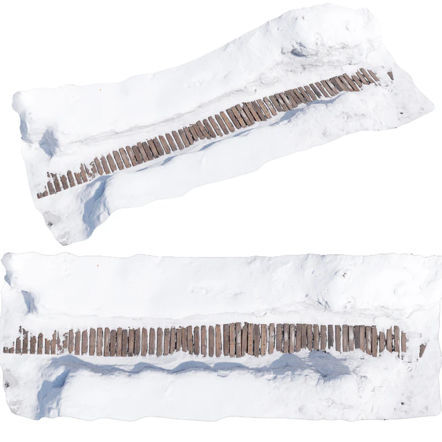 Winter path made of wood — Descargar