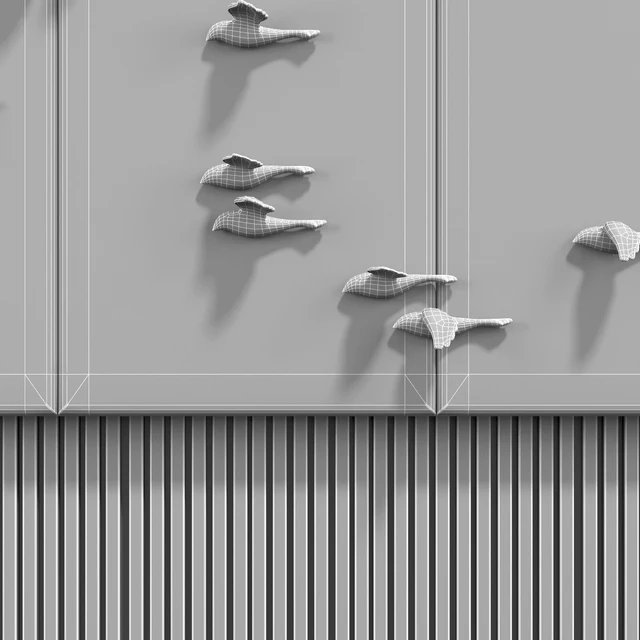 Decorative panel Birds Gold 10 — Скачать