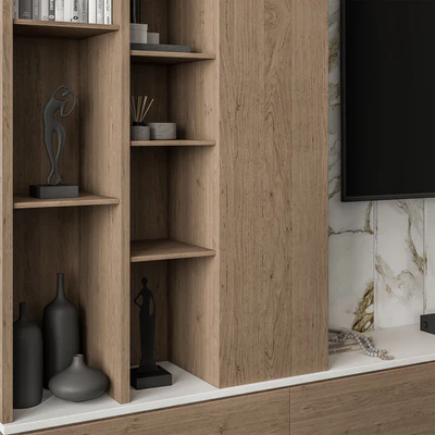 TV Wall Stone and Wood - Set 86 — View 4