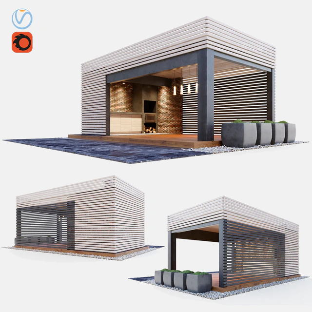 Gazebo with summer kitchen — Descargar