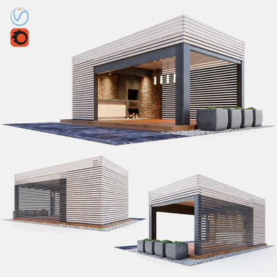 Gazebo with summer kitchen — Ver 1