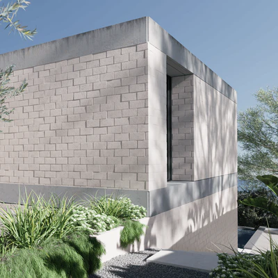 cinder block wall running painted texture white — Ver 4