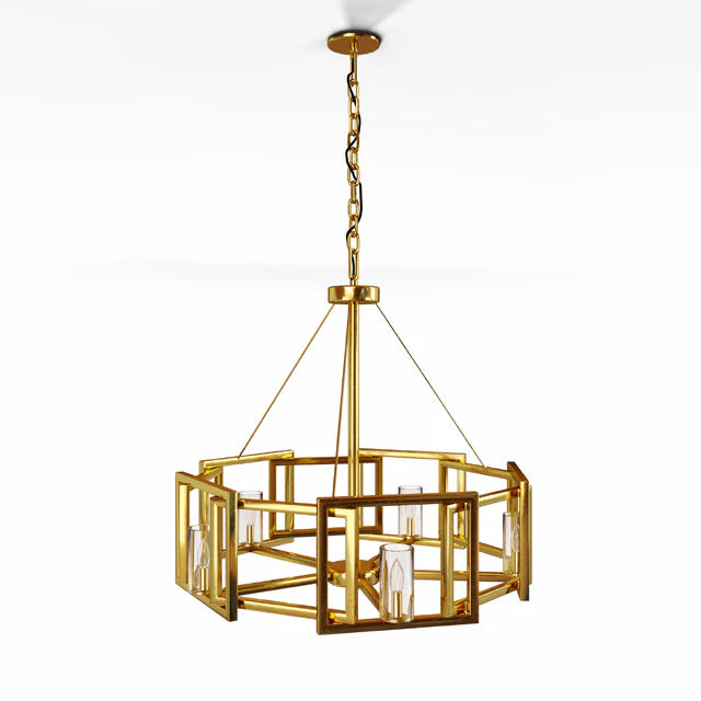 Marco 5 Light Chandelier White Gold with Clear Glass — Descargar