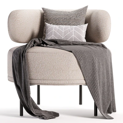 Penn Taupe Boucle Wing Back Accent Chair — Ver 7