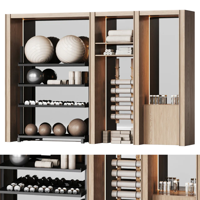 A wall with a rack for gym equipment — Descargar