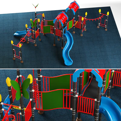 Kids playground equipment with slide climbing 08 — Ver 5