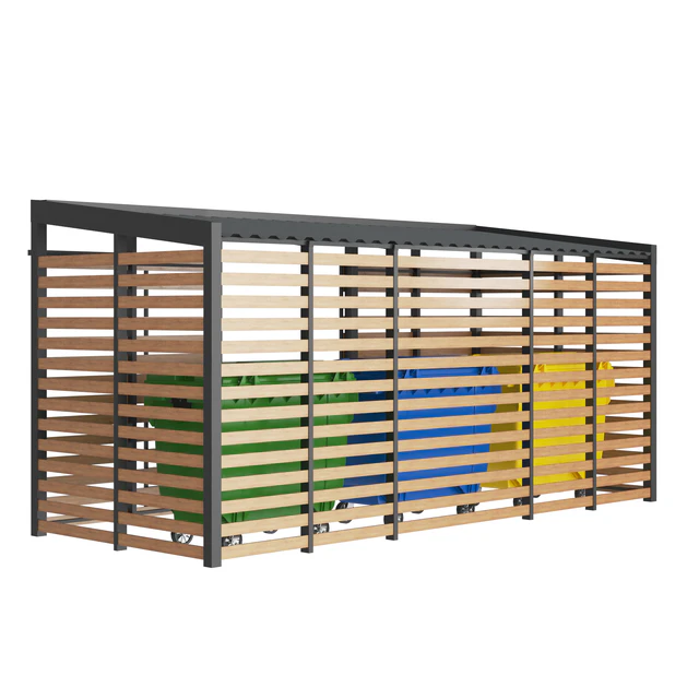 Garbage bins Wood box — Descargar