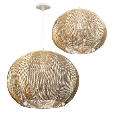 NATURAL ROUND RATTAN PENDANT — Ver 1
