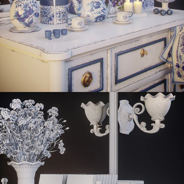 Gzhel, decorative set — Descargar