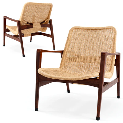 Vintage Lounge Chair Manufactured by Yamakawa Rattan — Ver 1