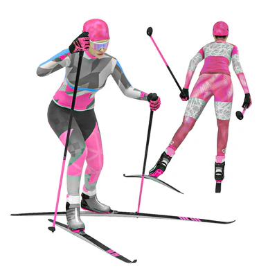 Female skier. Skate skiing — Ver 1