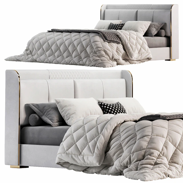 White Wingback Bed By Homary — Скачать