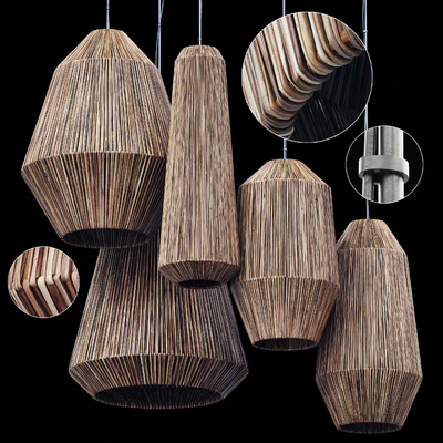 Lamp barrel big rattan n6 / Chandelier barrel wicker rattan No. 6 — Ver 7