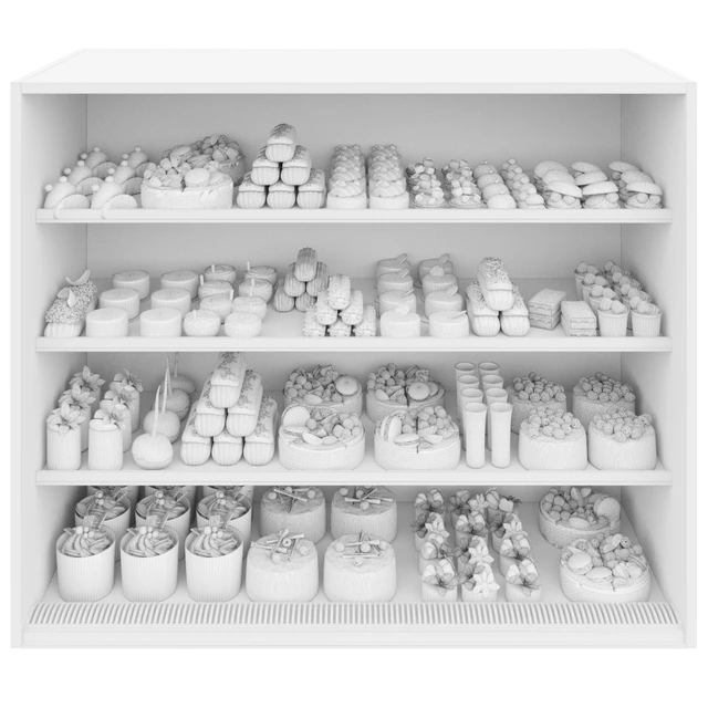 Showcase with desserts, cakes and pastries — Descargar