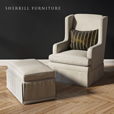 Sherill Furniture Swivel Rocker with ottoman — Ver 1