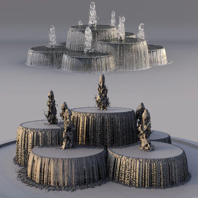 Circular  Pond with Fountains — Вид 5