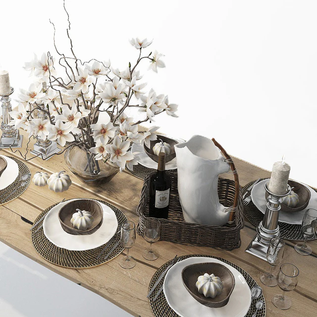 Table setting with magnolias — Descargar