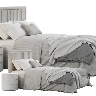 Channel Tufted Headboard Pine Queen Bed — Вид 4