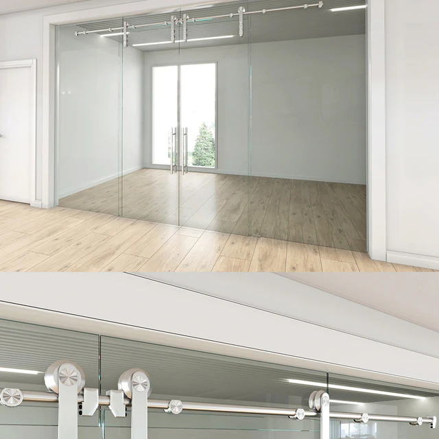 Glass partition with sliding doors - 4 — Descargar