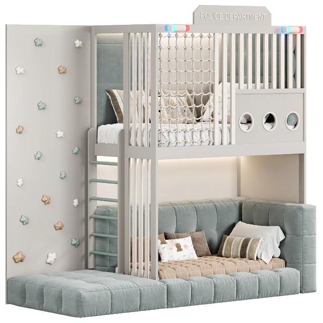 Designer two-level bed Kids room — Скачать
