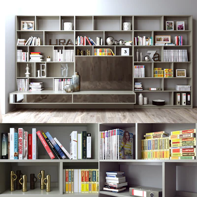стеллаж Flat с декором (101 книга+52 журнала на русском) — Вид 1