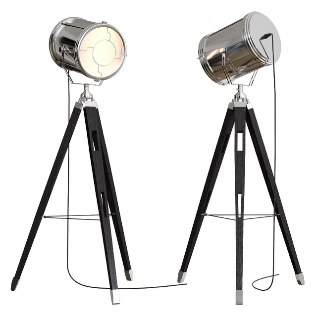 Retro decorative antique wooden tripod floor lamp — Скачать