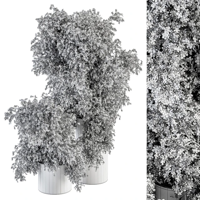 Bouquet - Green Branch in Concrete vase 79 — Descargar