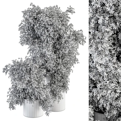 Bouquet - Green Branch in Concrete vase 79 — Ver 4