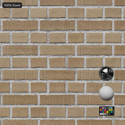 grooved english bond brick wall texture beige — Вид 5