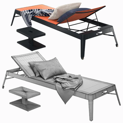 Tolix Azur Sun Lounger + Side Table — Вид 3