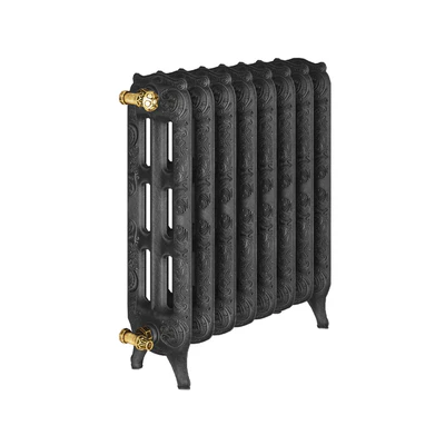 Classic Cast Iron Radiator Black Low-poly — Вид 6
