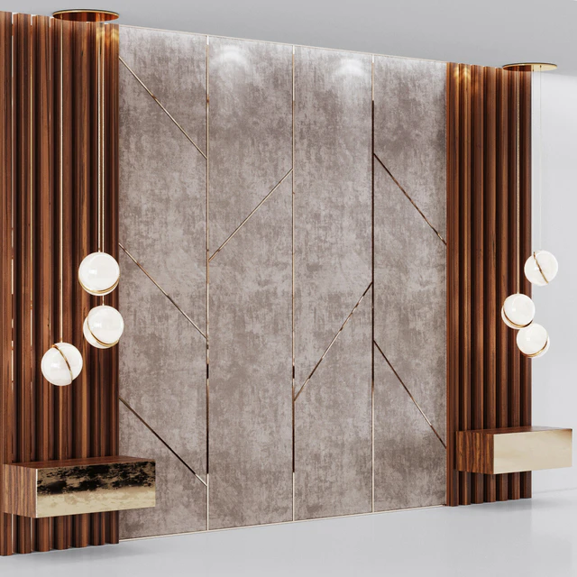 Headboard decoration with bedside tables — Descargar