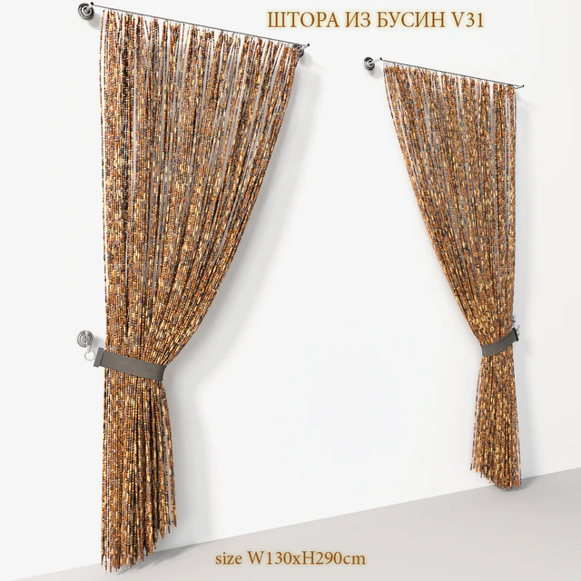 Curtains made of wooden beads V31 — Descargar