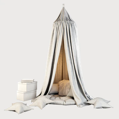 Children's canopy and decor in beige and golden tones — Ver 3