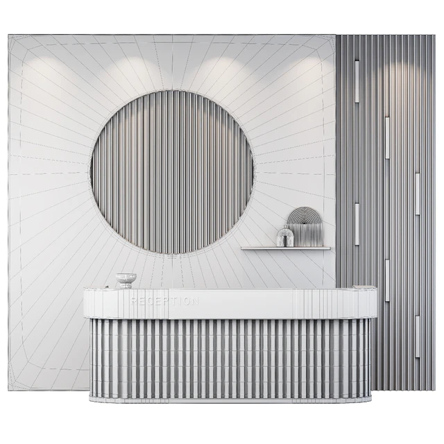 Reception desk natural wood — Скачать