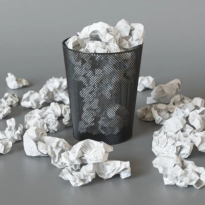 A trash can with papers — Ver 1