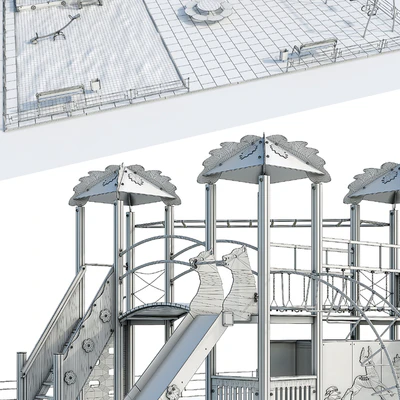 Children playground with a large sandbox — Ver 7