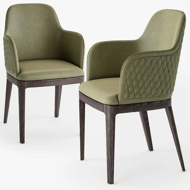 Margot quilted wood armchair — Descargar