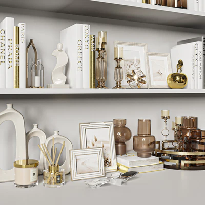 Decorative Set 37. White and gold books. — Ver 4