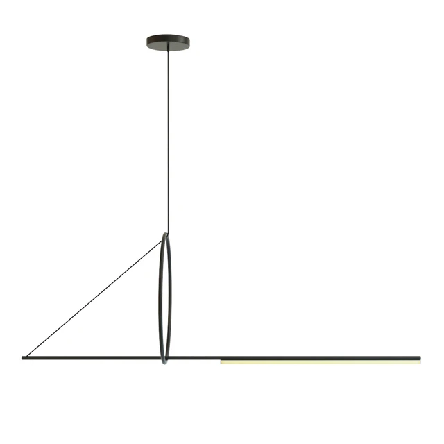 Chandelier Suspension Cercle Et Trait - Graphite Satine — Descargar