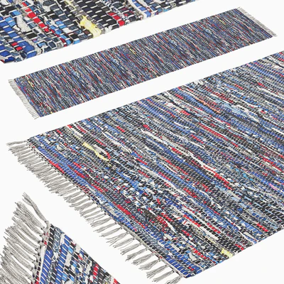 Patterned Woven Mat - Blue — Ver 1