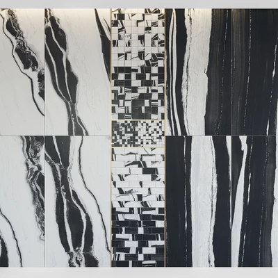 Architectural Design Floor gres Wave Flow B&W MARBLE set 2 — Ver 1