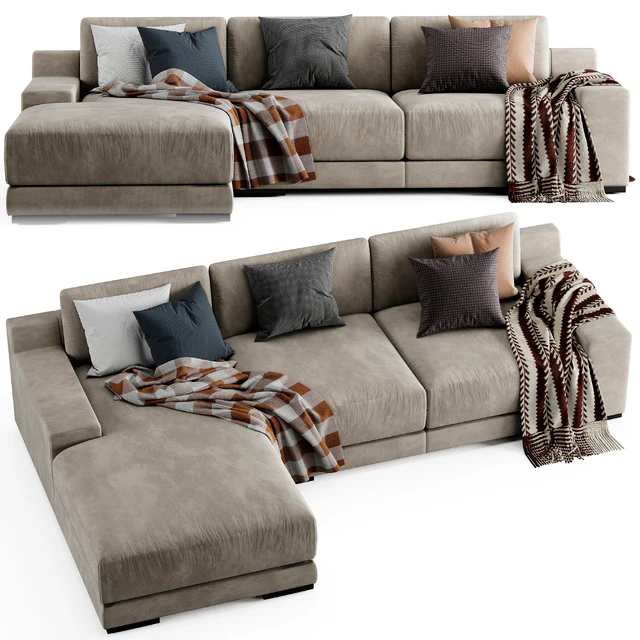 West Elm Dalton Chaise Longue Sofa — Descargar