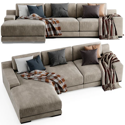 West Elm Dalton Chaise Longue Sofa — Ver 4